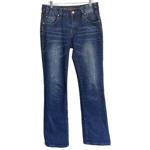 Rock & Roll Denim Womens 29X34 Blue Cotton Spandex Midrise Bootcut Jeans